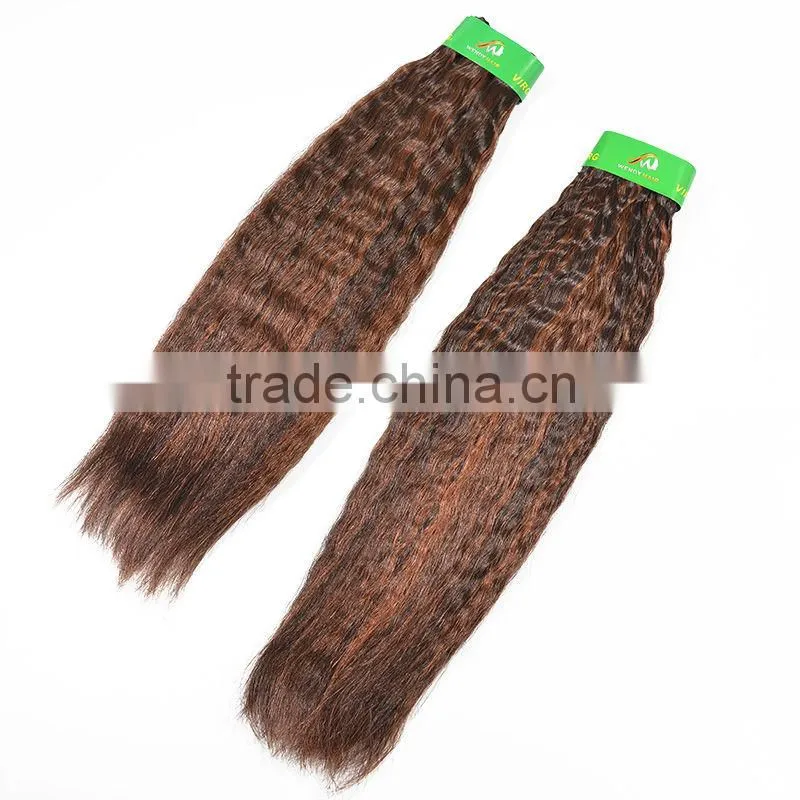Top Quality 100% Human Hair Silky Yaki Perm Weave