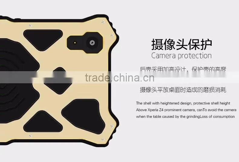 Love Mei MK2 Series Metal Aluminum Phone Cases Cover Flip Leather Shockproof Case For Sony Xperia Z5 TB-0152