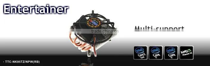 Popular product multi-support clip design 4 heat pipe Aluminum cpu cooling fan for low profile Cooler )