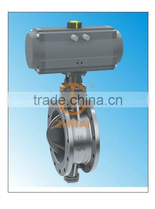 Fluid control valve, Pneumatic actuator with Fluorine Lined Butterfly Valve