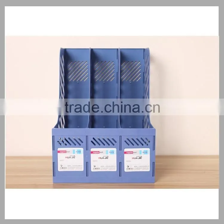 Competitive price Huajie plastic magazine shelf file rack
