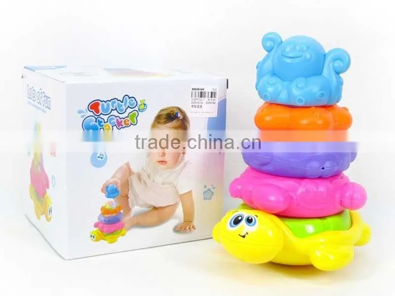 Educational baby toys plastic stacking rainbow ring , stacking game toys for Wholesale for children, EB033106