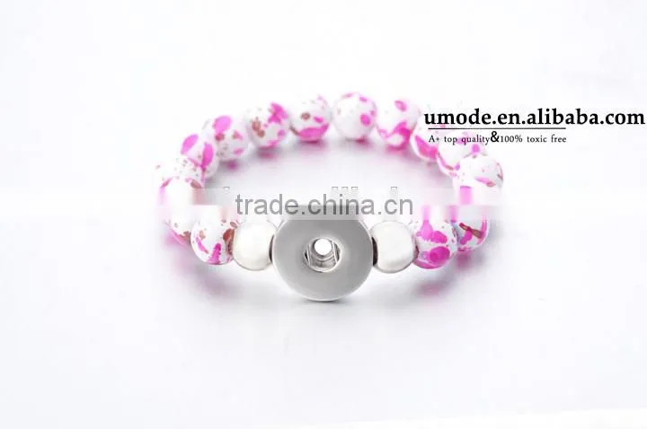 2015 Interchangeable beads Snap Jewelry button bracelets 18mm Ginger Snap Button Bracelet pulseras bead Snap Bracelets