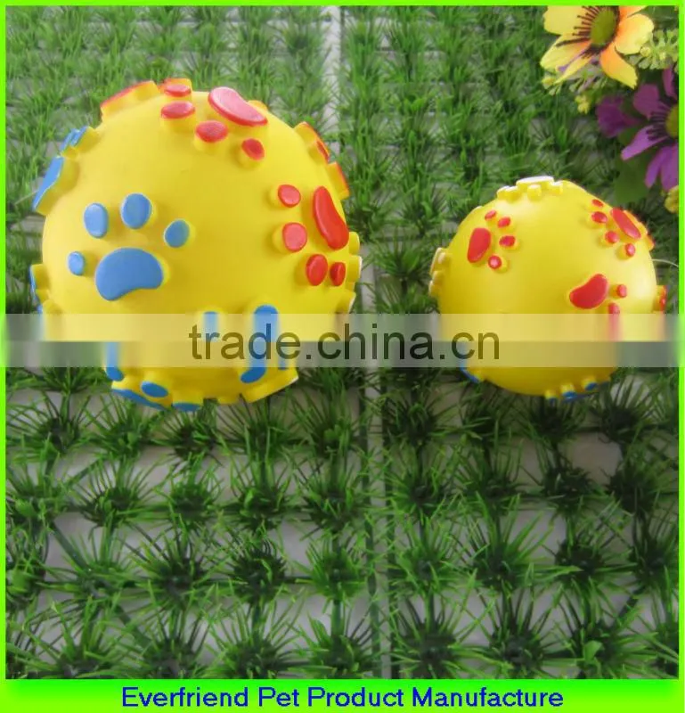 Dog Vinyl Ball Product --Ball with Pawprint,Squeak Toy Ball