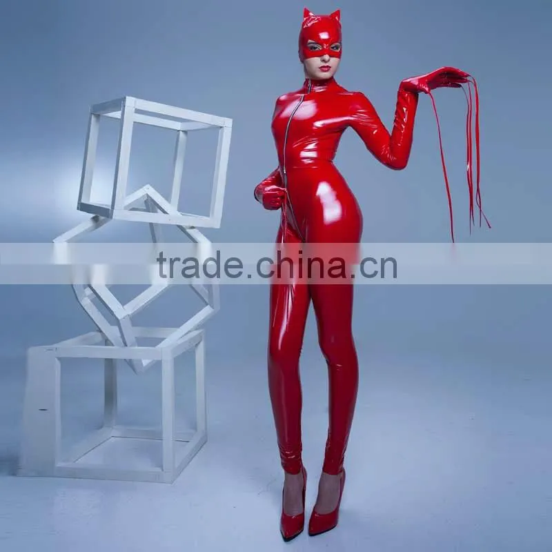 latex catsuit sexy black hot women pvc leather morphsuit catwoman catsuit