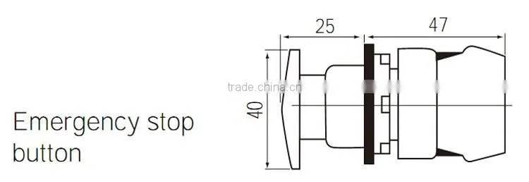 CNTD 40mm Emergency Stop Small Waterproof Pushbutton Switch (C2PNR4)