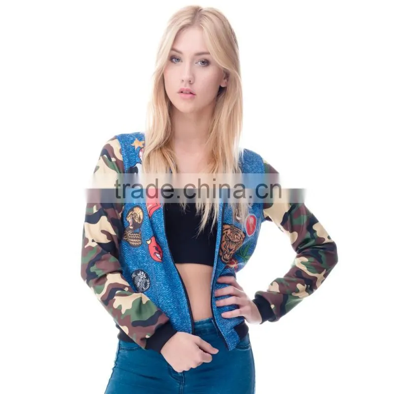 3D emoji printing hot fashion girl emoji bomber-jacket little moq to custom