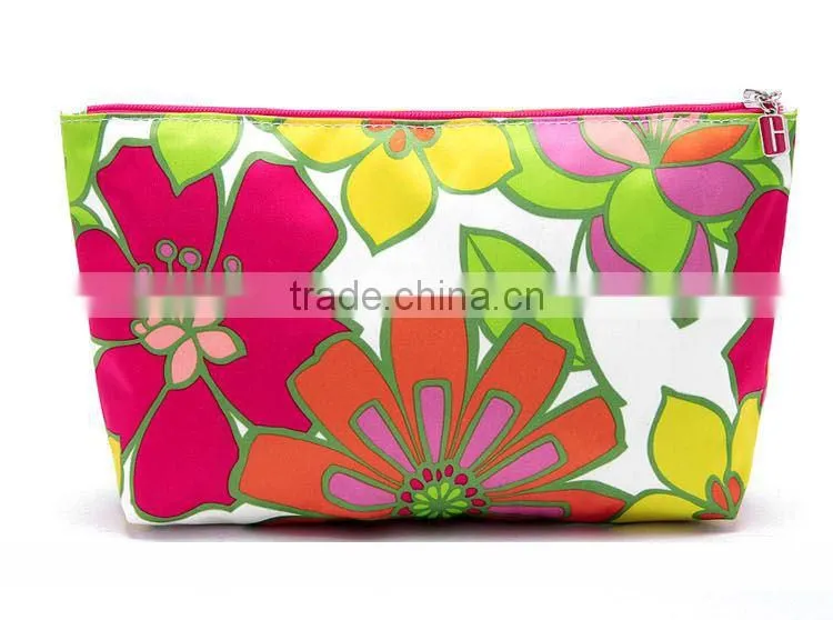 Promotional Charming Printed flower cosmetic bags for women