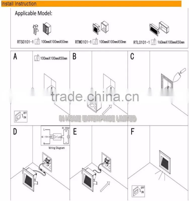 High quality 1W Mini stair light Embeded easy install indoor wall stair light
