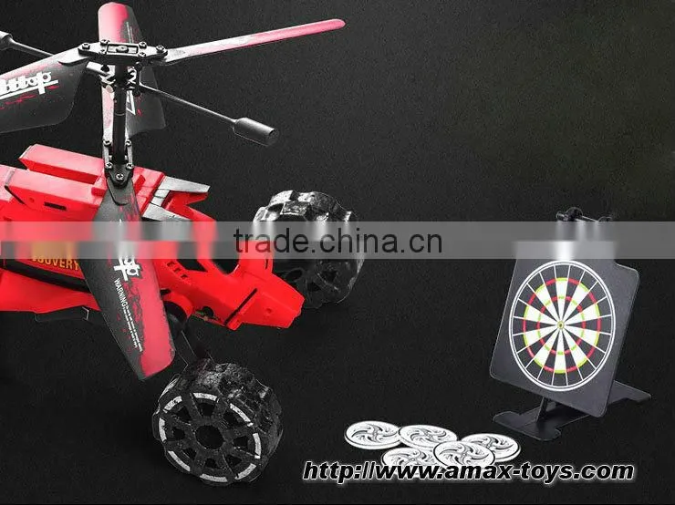 rm-277922 Aerocar 3in1 Flying/Running/Shooting 3.5CH Infrared RC Helicopter Gyro