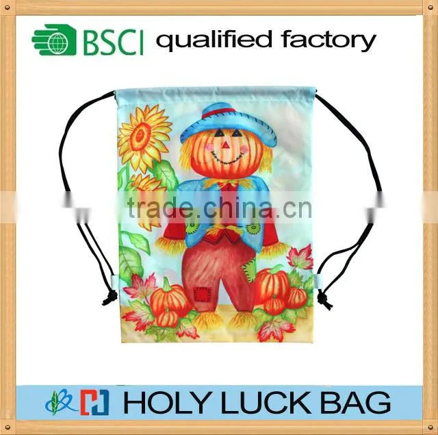 2016 christmas gift nylon polyester drawstring bag rucksack HL-PB044