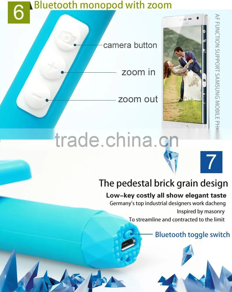 Bluetooth wireless selfie stick zoom Multifunction mini 3 Foldable Extendable Monopod Tripod