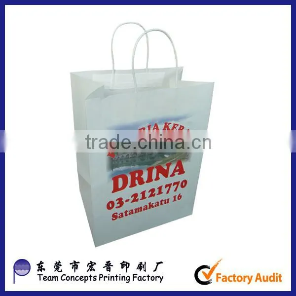 restanrant carry out paper bag, take away kraft paper bag, shopping bag