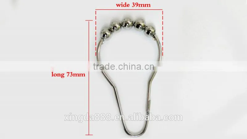 shower curtain hooks/100% metal shower curtain hooks/304 stainless steel curtain hooks