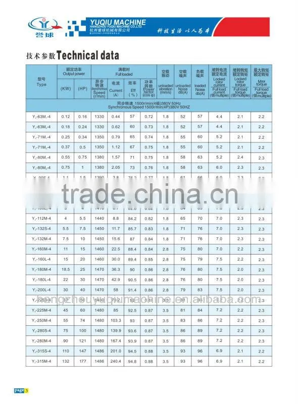 IE2 High Efficiency Three Phase Electric Motor