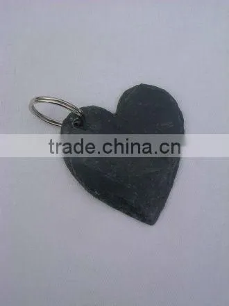 & Hot Selling Heart Shaped Slate Blank Keyrings