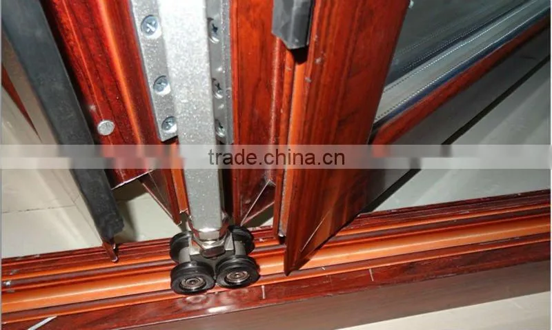 aluminum accordion folding doors with internal shutter and blinds