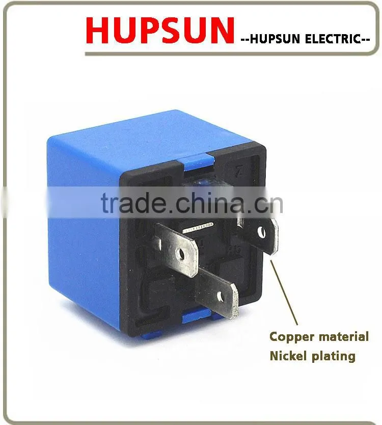 Blue color non water-proof automotive alarm relay 12V 24V 40A relay