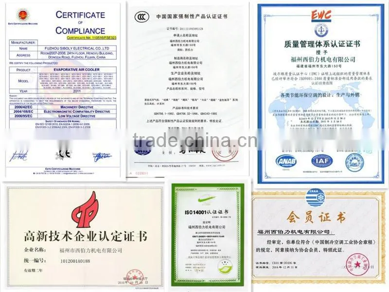 Wholesale evaporative air cooler price, air water cooler with centrifugal fan