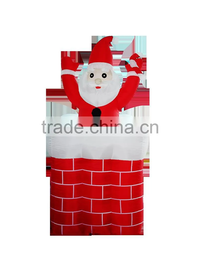DJ-222 4ft-8ft inflatable outdoor christmas santa claus Chimney decoration up and down movement
