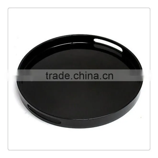Custom Plastic Round Serving Tray with Handle