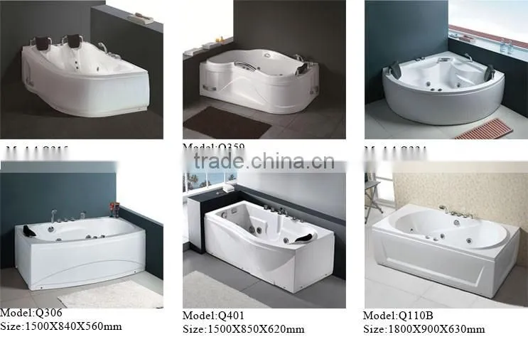 2016 Latest Design Oval Tub Acrylic Soaking Freestanding Bathtub Q166