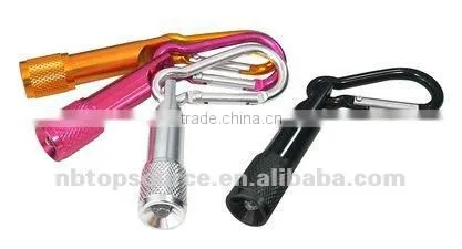Hot Sale Mini Cheap Aluminum Super Powerful Portable Colorful Carabiner with LED Flashlight for promotion