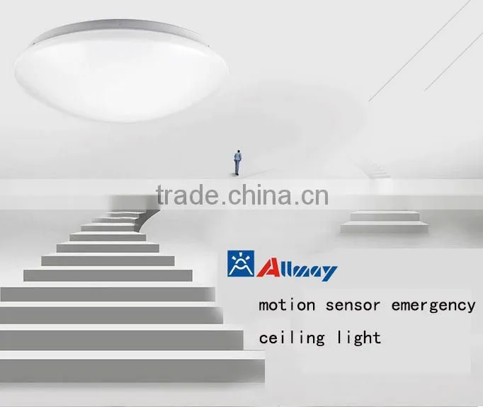 Motion sensor led ceiling light with battery back up emergency 3 hours 18W