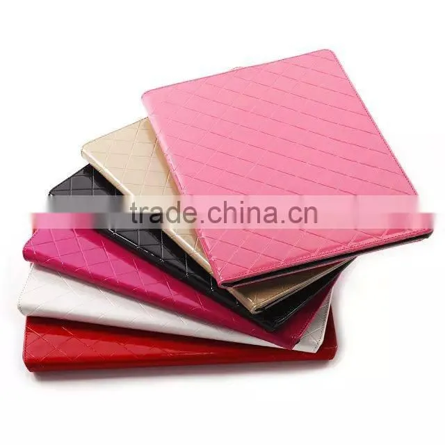lattice leather stand case for ipad air 2, with sleep and wake function case for ipad 6