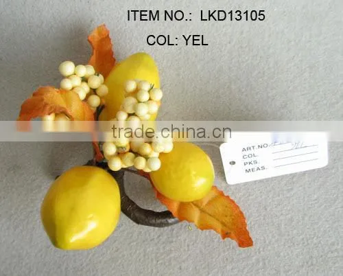 artificial handmade foam lemons and berries napkin ring