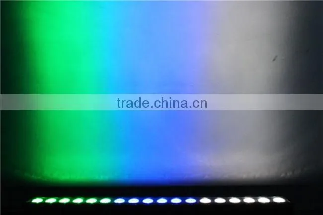 Sound-active DMX LED Pixel Bar, 18*4-in-1 RGBW Color Wall Washer