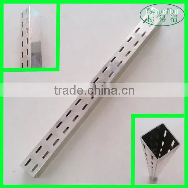 30*30mm Double Holes Square Brushed Metal Slot Tube for Store Display