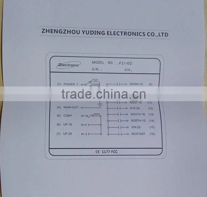 446mhz receiver&transmitter double speed button industrial remote control crane for electric hoist