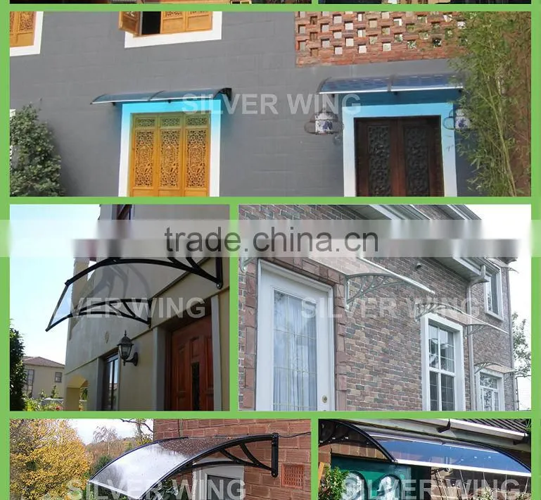 Modern transparent awning small window awning parts for plastic door canopy awning