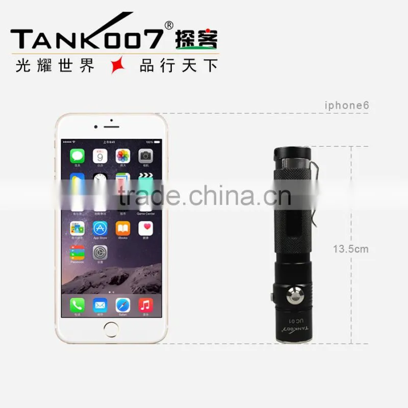 TANK007 usb rechargeable flashlight police torch light led torch lamp