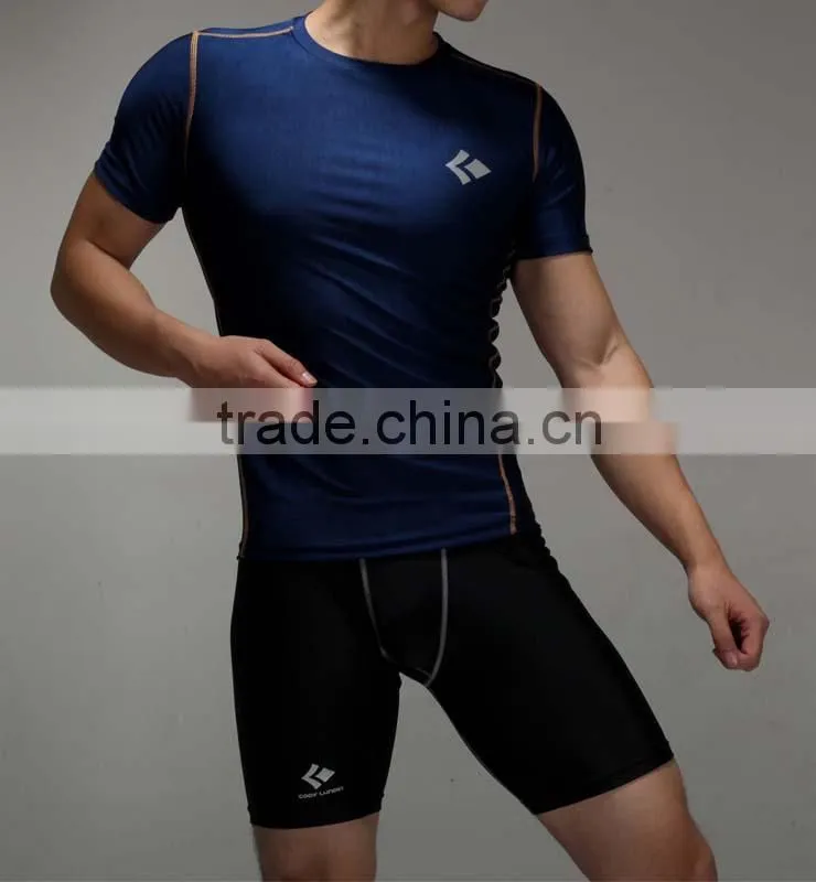 Guangzhou clothing factory custom design printing gym short sleeve dry fit t-shirts training & jogging sports wear type for male
