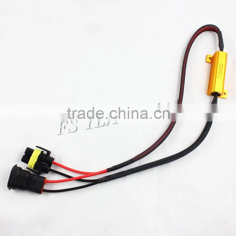 h4 h7 h8 h9 h11 9005 9006 error canceller led load resistor 50w harness cable for bmw vw