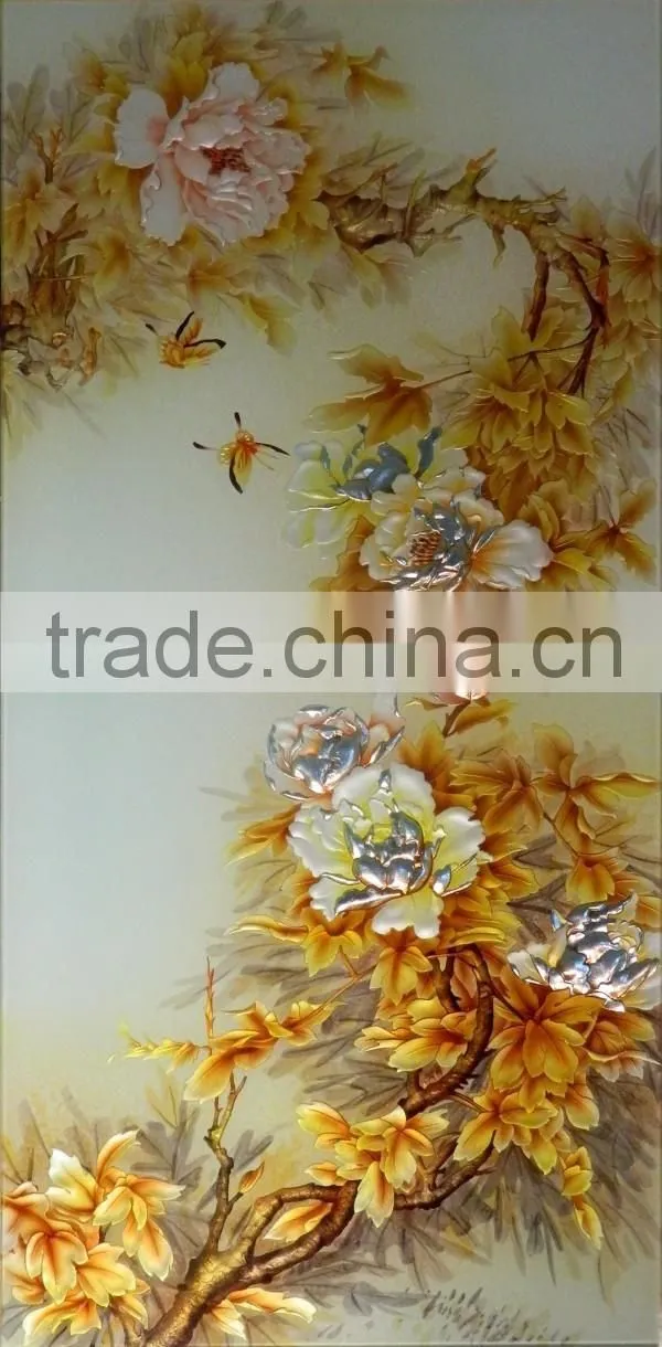 Wholesale Decorative Wall Hanging Glass Painting Pictures Of Flowers