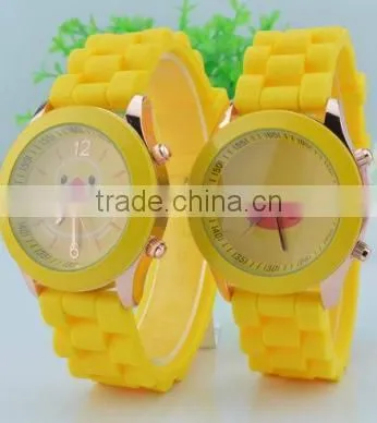 2014 popular silicone band plastic case automatic watches