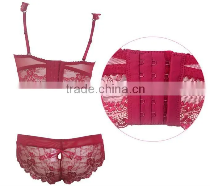 Stylish unlined bra longline bra and lace panty(FPY318)
