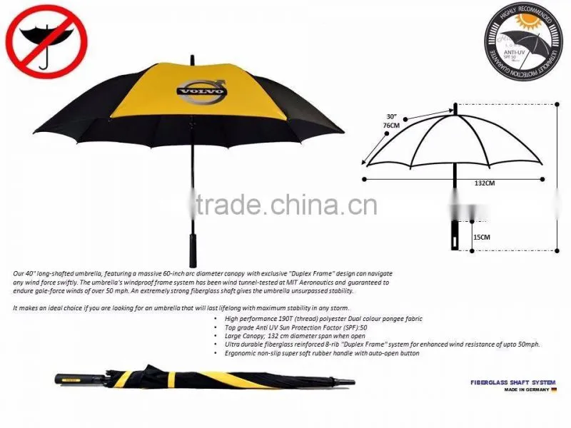 High Quality Windproof Car Brand Logo Golf Umbrella