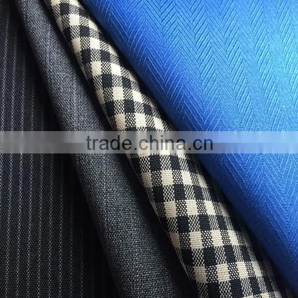 blended wool polyester suit serge/tartan/stripe/check/plaid fabric