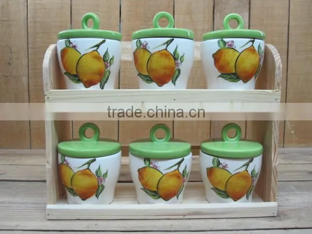 Ceramic kitchen storage buscuit canister jars for food storage