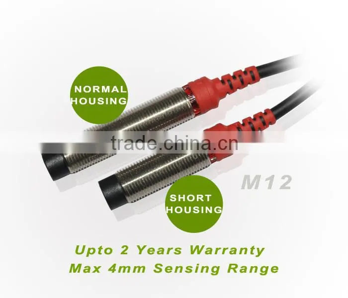 Inductive Proximity Sensor F3C-12EN04 series, M12, short housing type, 12~24v DC, 5v DC proximity sensor can be offered.