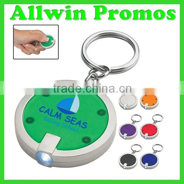 Promotional Plastic Round LED Key Chain