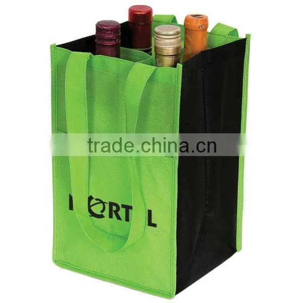 Promotional Non Woven Four Bottle Wine Bag