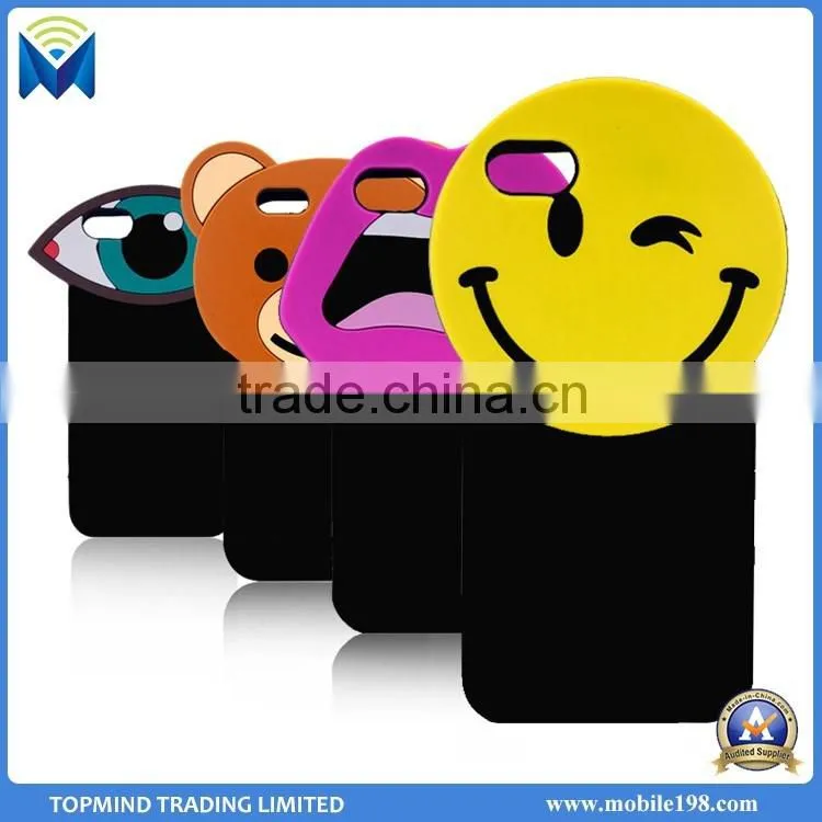 3D smiling face cute soft silicone cell phone case cover for iphone 6 6plus 5s