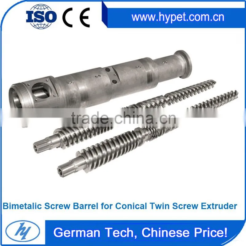 Conical parrellal single twin screw plastic extruder screw and barrel