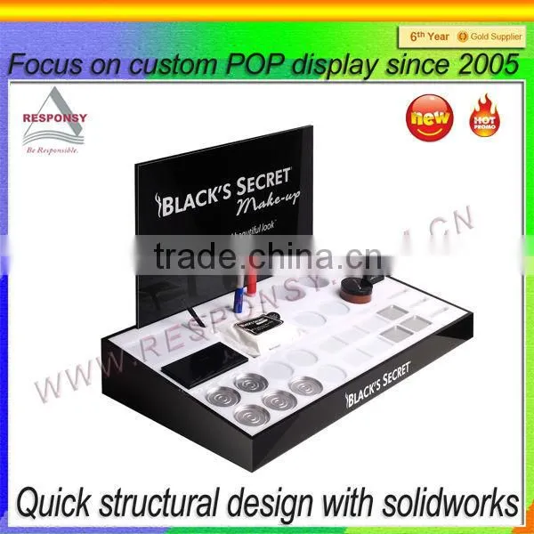 10 years custom display supplier counter lipstick case with mirror