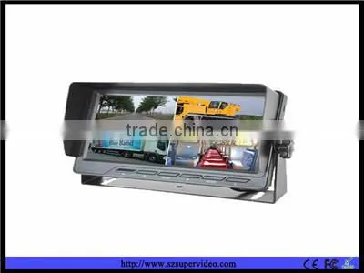 9" HD Car TFT LCD Color Touch Monitor Screen Rearview Display Backup Camera Monitor System for Truck Trailer Bus 4 Video Inputs